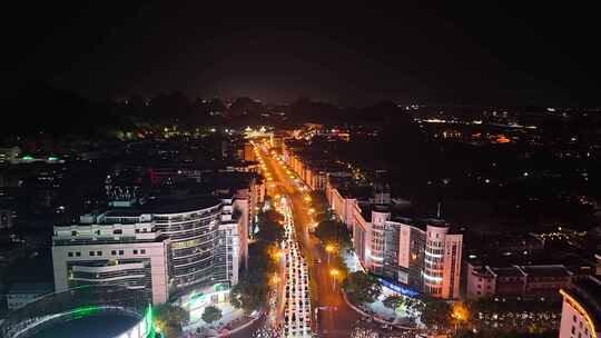 广西桂林中山中路夜景航拍