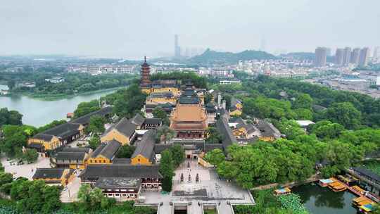 江苏镇江金山寺5A景区航拍