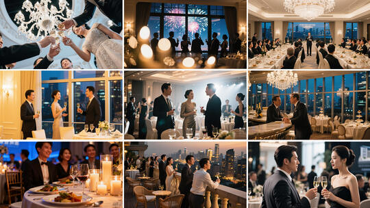 成功人士地产酒会宴会高端商务酒会交流场景