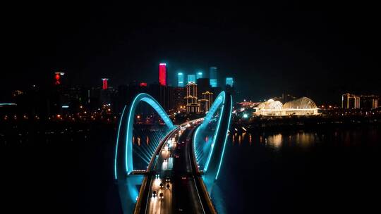 合集广西南宁大桥夜景4K航拍