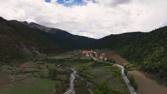 4K航拍四川甘孜康定市塔公草原风景