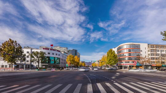 城市秋景8K延时视频