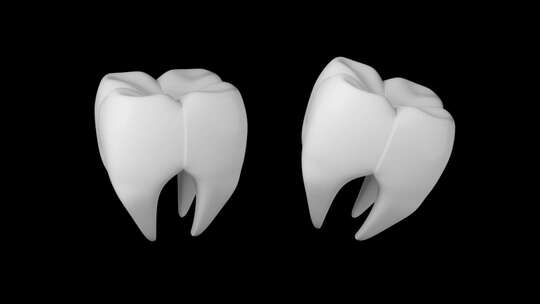 磨牙旋转背景与无缝循环3D渲染动画。健康