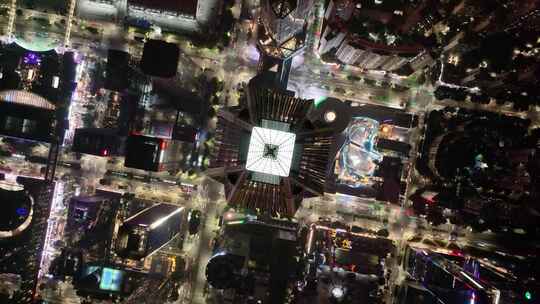 平安金融中心夜晚夜景深圳航拍城市地标高楼