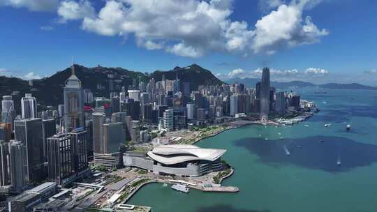 香港维多利亚港航拍