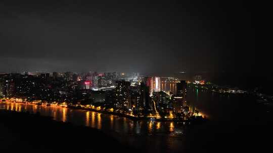 航拍四川乐山肖公嘴夜景