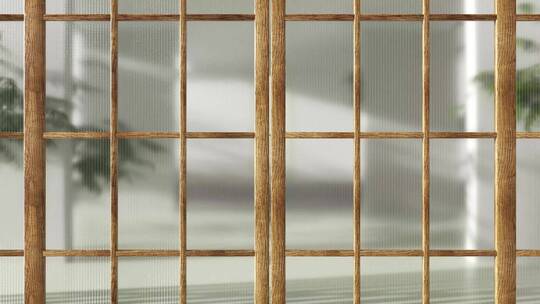 打开玻璃木门进入简约现代风格室内动态视频