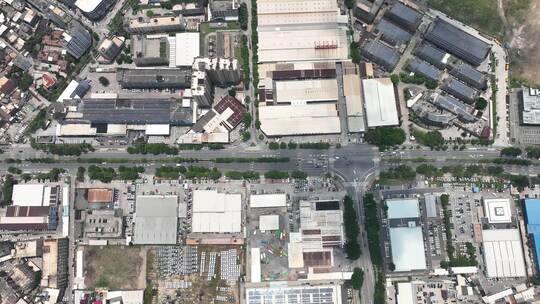 泉州鲤城南环路工业区俯拍工厂开发区建筑