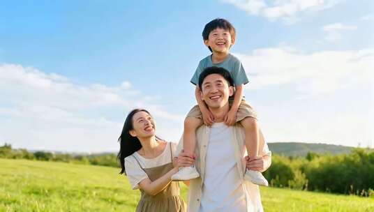 一家三口 幸福一家人 幸福生活