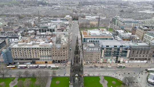英国爱丁堡著名城市风光建筑航拍视频素材模板下载