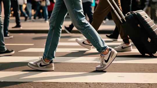 城市匆忙的人群