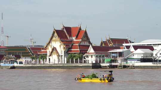 泰国曼谷清迈湄公河湄南河寺庙寺院船只游船