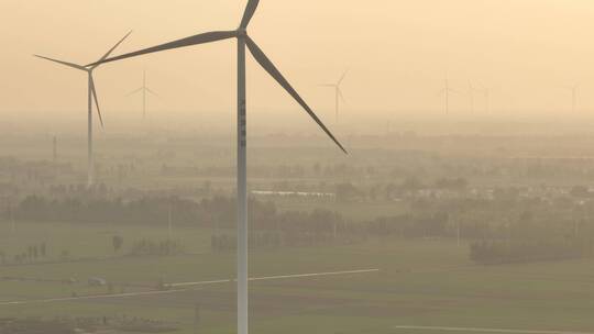 风力发电清洁能源乡村振兴产业航拍