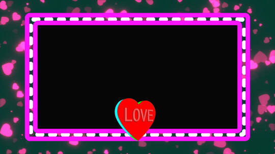 心形爱心边框循环带通道视频视频素材模板下载