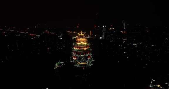 重庆网红寺庙鸿恩寺夜景高空航拍