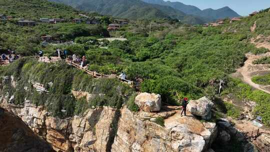 风景，航拍，无人机拍摄，全景，深圳海边风景视频素材模板下载