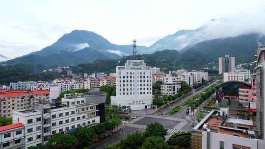 航拍雨后湖北兴山古夫县城·三峡移民新县城2