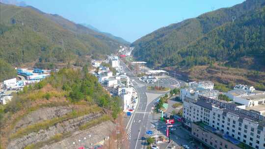 安徽省黄山风景区汤口镇航拍延时摄影风景视