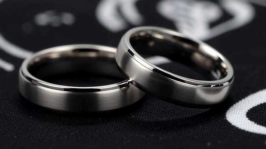 微距特写情侣戒指
