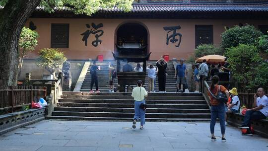 浙江普陀山法雨寺禅院建筑视频