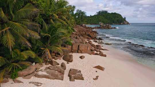 Anse Bazarca，海滩，塞舌尔，