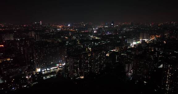 广州海珠区城市夜景航拍