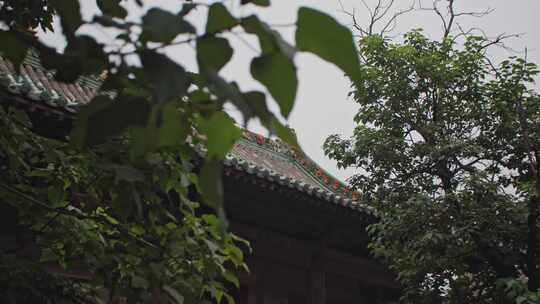 平遥双林寺古建大院飞檐屋脊