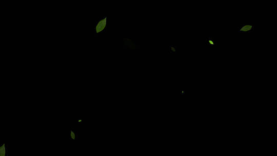 绿色茶叶粒子旋转特效视频