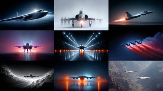 空中利刃大国重器战斗机轰炸机震撼巡航高清在线视频素材下载