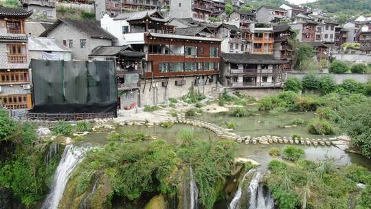 航拍湖南芙蓉镇4A景区