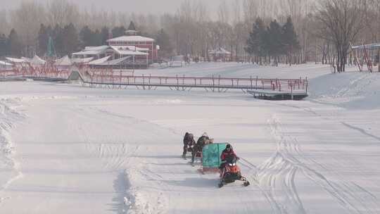 哈尔滨伏特加庄园游玩雪景航拍