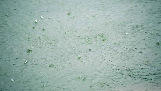 雨中的北京北海公园湖面