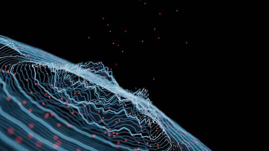 圆形波浪大数据科技网络概念三维特效动画视频素材模板下载