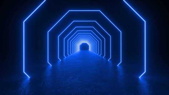 走过蓝光隧道的人