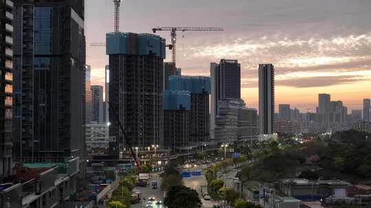 深圳光明科学城城市日落全景俯瞰