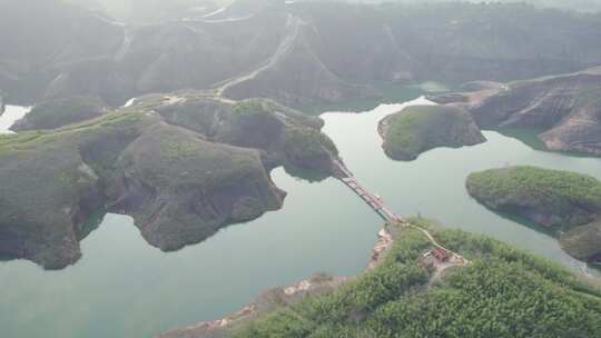 中国航拍湖南郴州高椅岭丹霞地貌