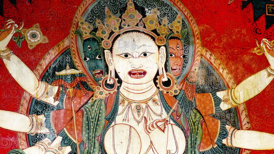 西藏阿里札达县古格王朝壁画视频素材模板下载