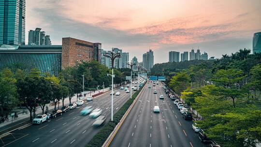 8k延时深圳市民中心莲花大道素材