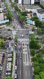 竖屏航拍广东深圳城市交通