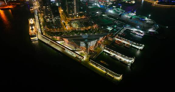 【正版5K素材】深圳蛇口邮轮中心夜景