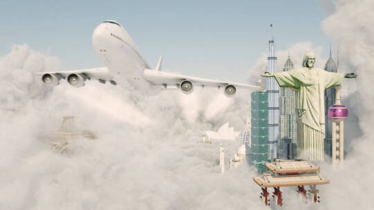 航空公司以及旅行社周游世界宣传通用