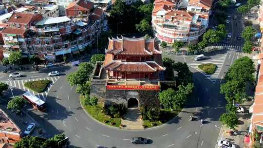 福建泉州朝天门航拍天空延时