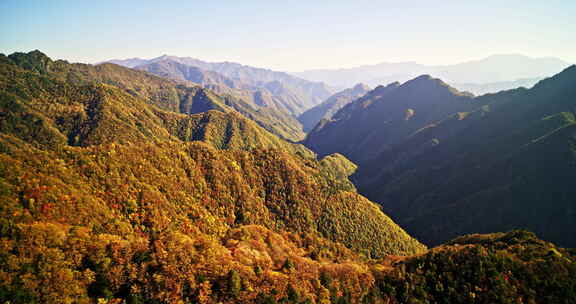 陕西秦岭秋景五彩