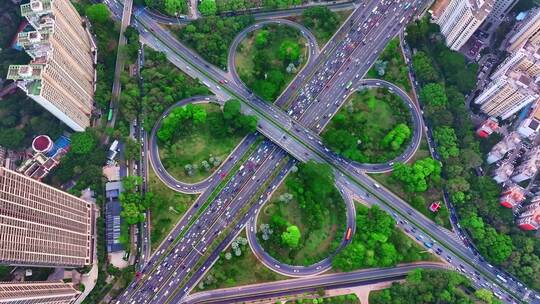 一线城市道路交通车流拥堵上班假期车流视频素材模板下载