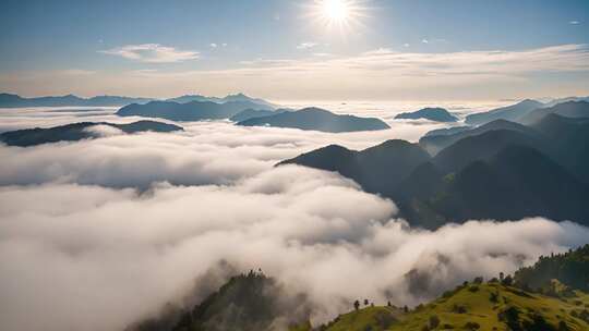 山间云海日出全景