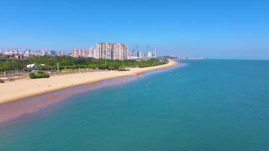 东海大海海边海水海浪沙滩海滩航拍风景唯美