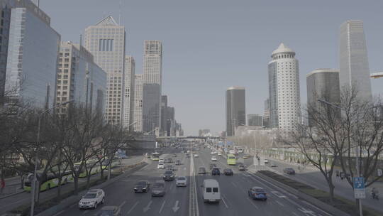 北京车流空镜 国贸车流视频素材模板下载