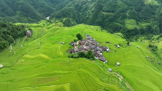 贵州从江加榜梯田航拍