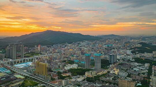 深圳龙华延时晚霞大范围夜景延时