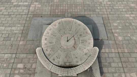 日晷俯拍日晷俯视日晷俯瞰北京天坛公园日晷